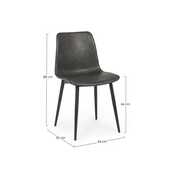 Sedia Kyra PU Antracite Vintage - immagine 2