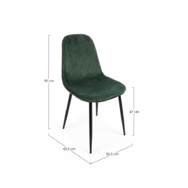 Sedia Irelia Velluto Verde - immagine 3