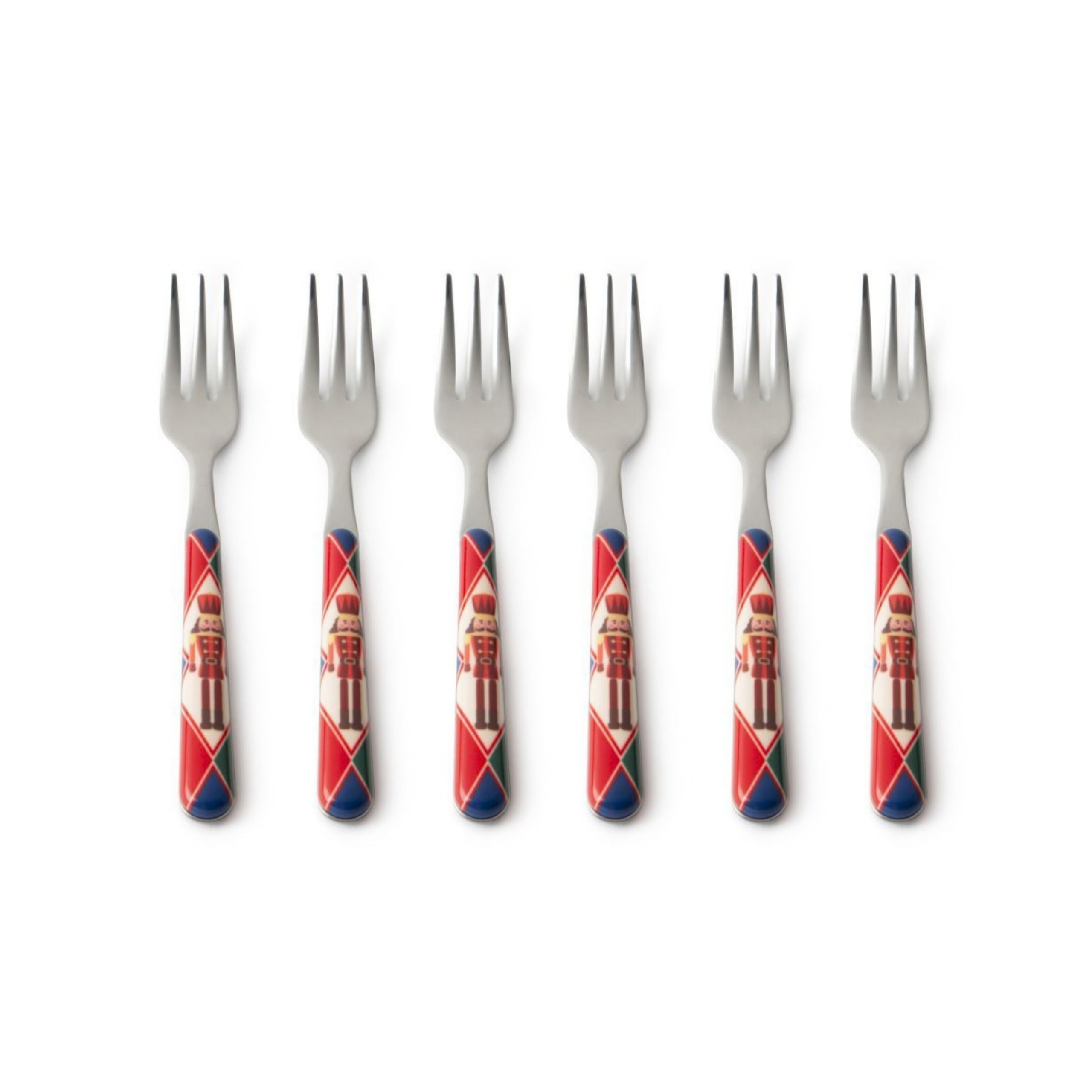 Forchettine da dolce, 6 pezzi, natalizie, acciaio inox