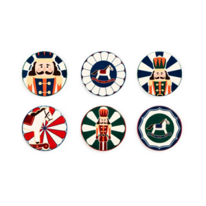 Sottobicchieri, 6 pezzi, ceramica, natalizi