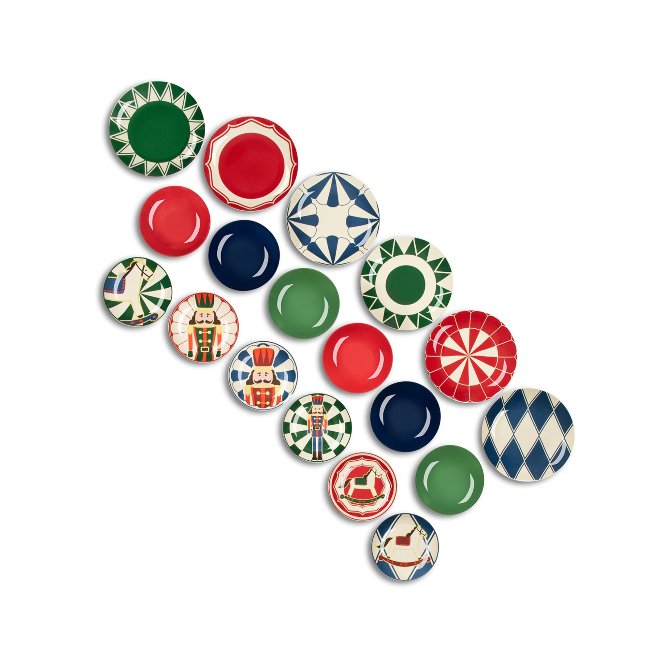 Servizio piatti porcellana decorata Vintage Christmas 18 pezzi - immagine 2