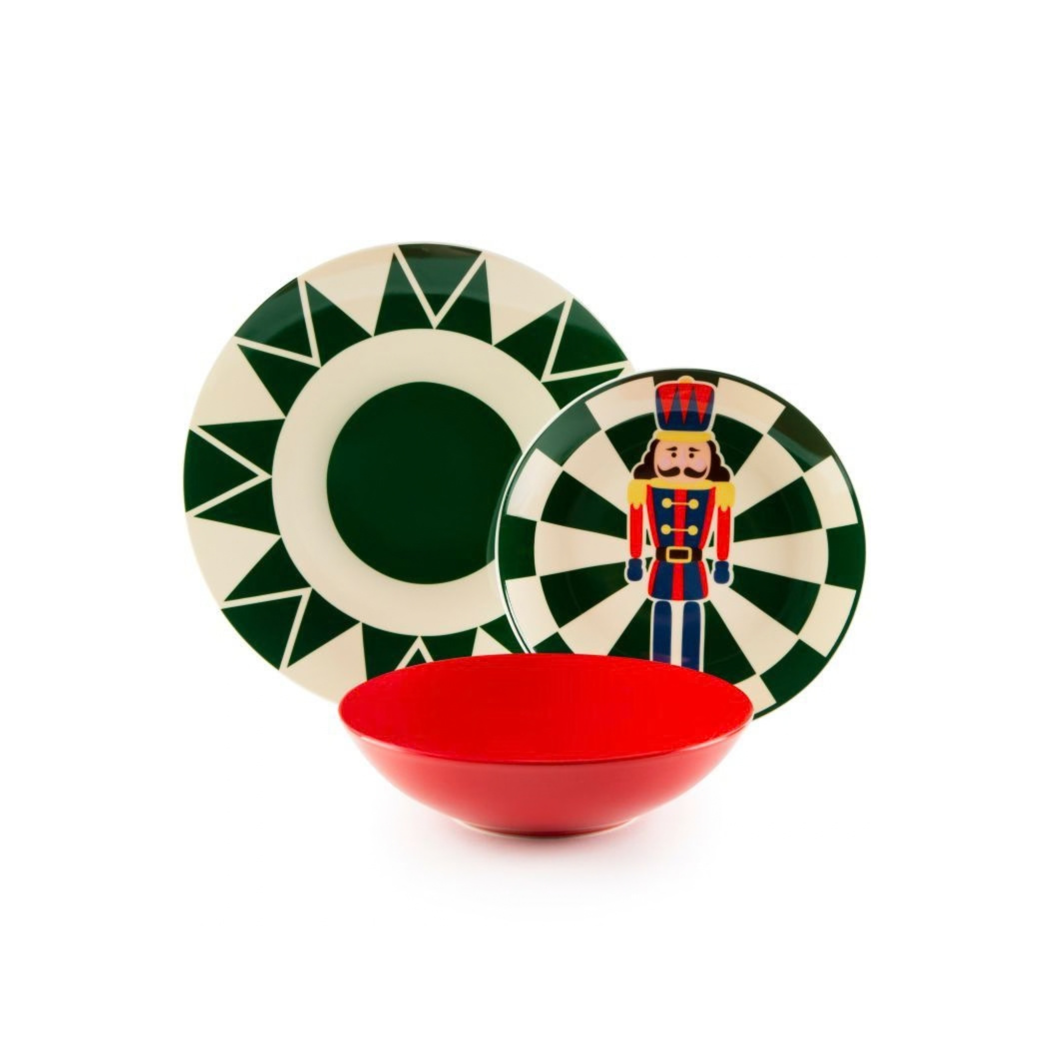 Servizio piatti porcellana decorata Vintage Christmas 18 pezzi - immagine 3