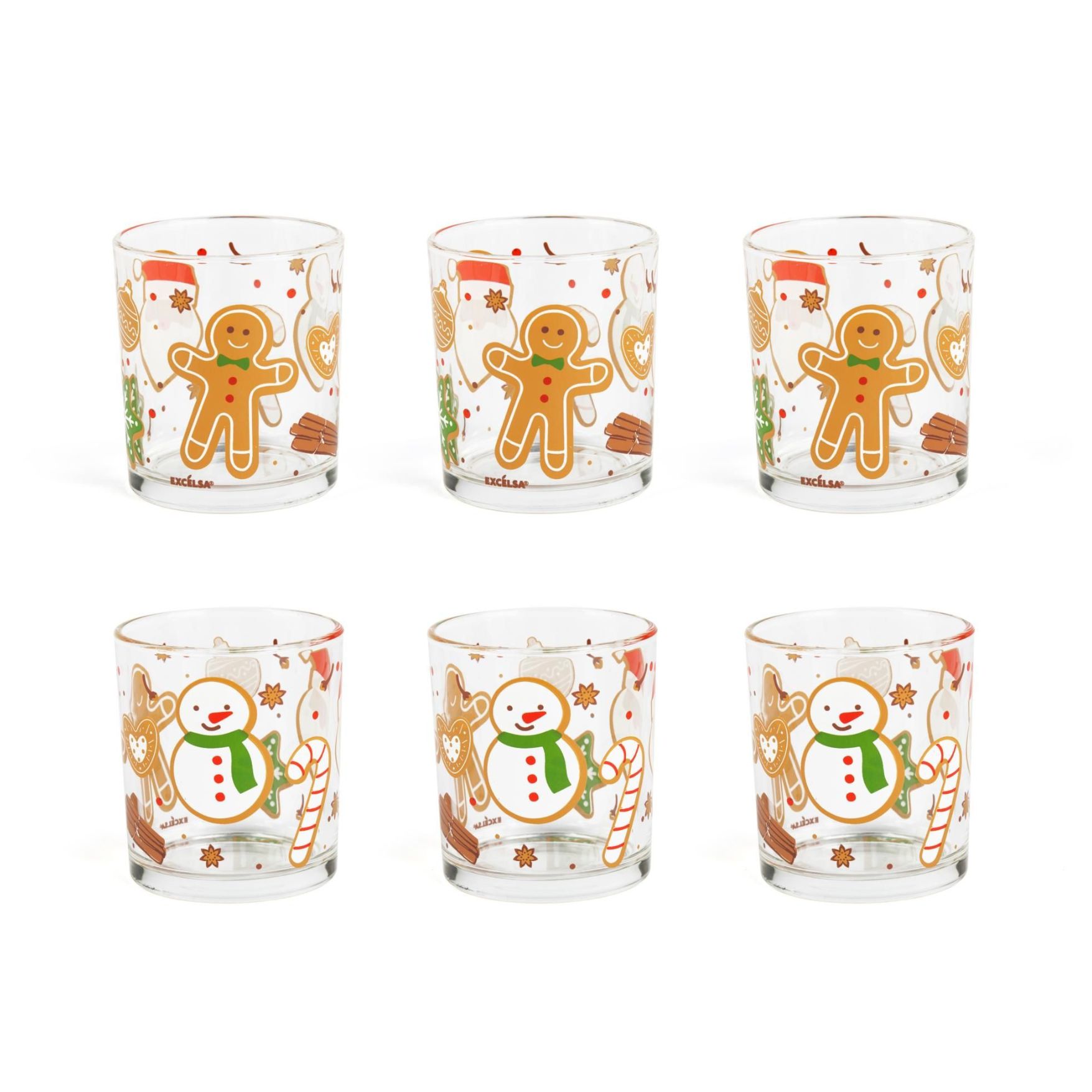 Bicchieri acqua, 6 pezzi, natalizi, invernali
