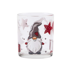 Excelsa Gnomo Set 3 Bicchieri Natalizi, Vetro, 250 ml