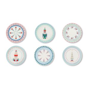 Piattini dessert, 6 pezzi, stile natalizio