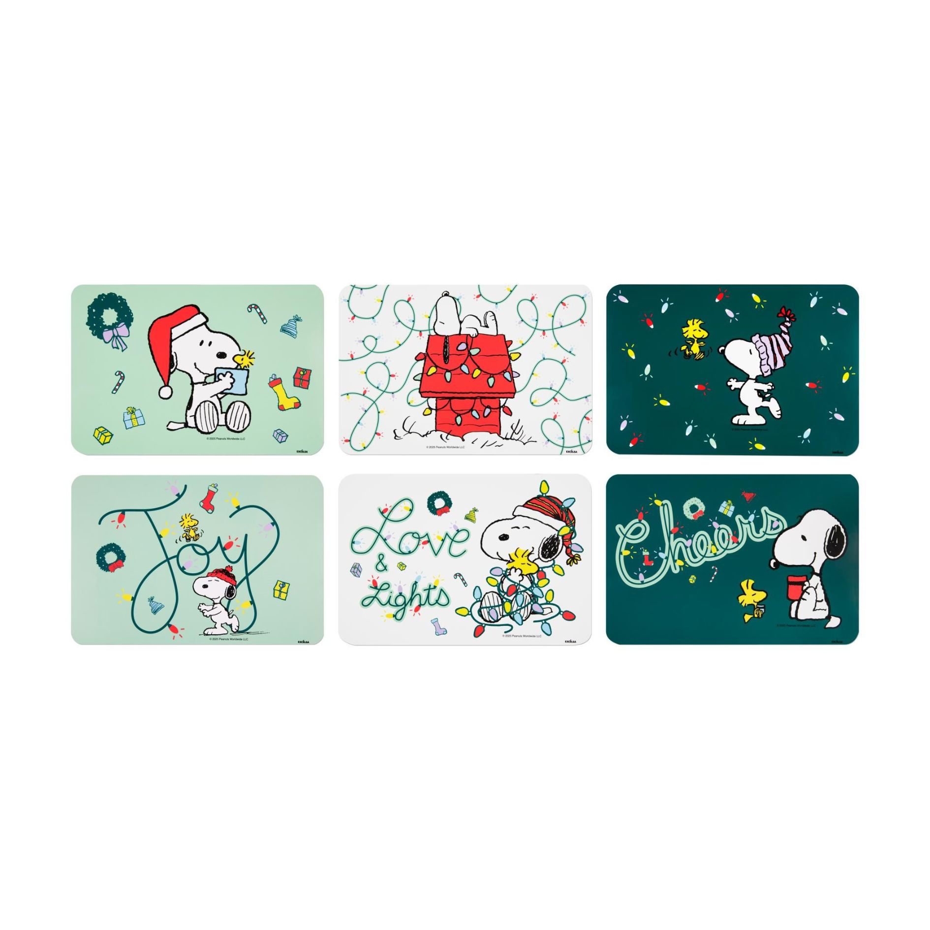 6 tovagliette, rettangolari, peanuts shiny & bright