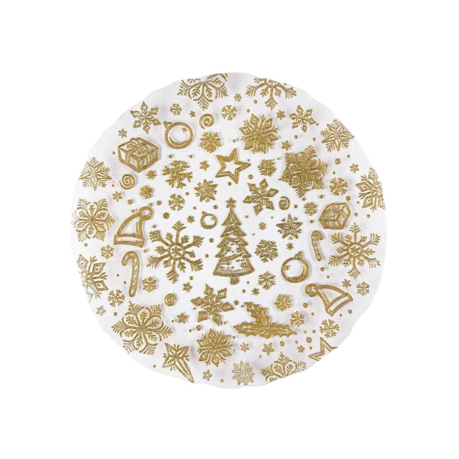 Excelsa piatto panettone Gold vetro 33xH2,5x33