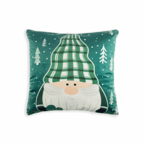 Cuscino decorativo, gnomo verde, natalizio, 45x45 cm
