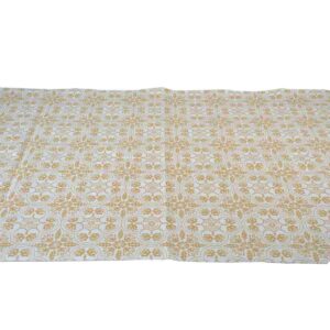Runner NOTO, fantasia fiori beige, in cotone, cm 45x140