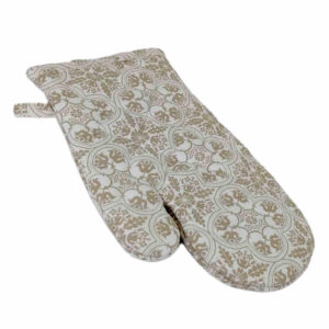 Guanto forno NOTO, fantasia fiori beige, cm 17x27