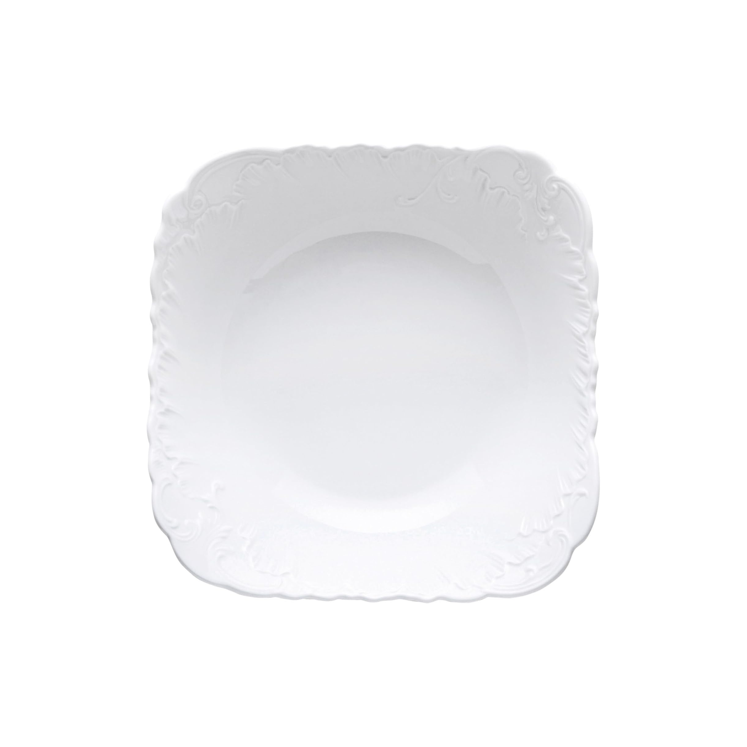 Insalatiera ELISA ROCOCO', in porcellana bianco cm 27 - immagine 2