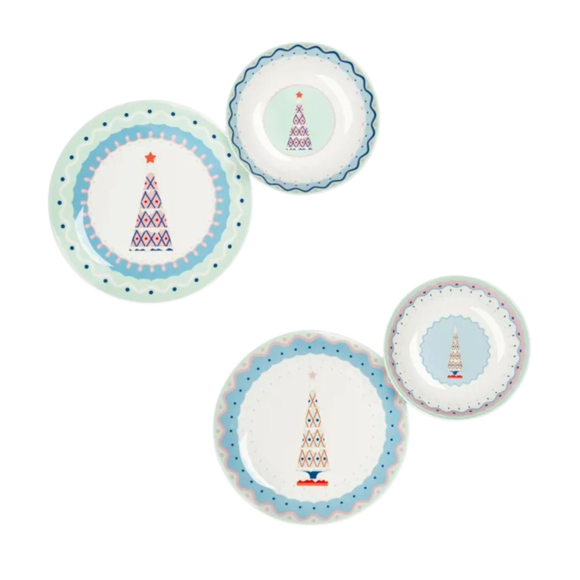 Excelsa servizio piatti 12 pezzi Xmas Sweet Pastels porcellana multicolore - immagine 4