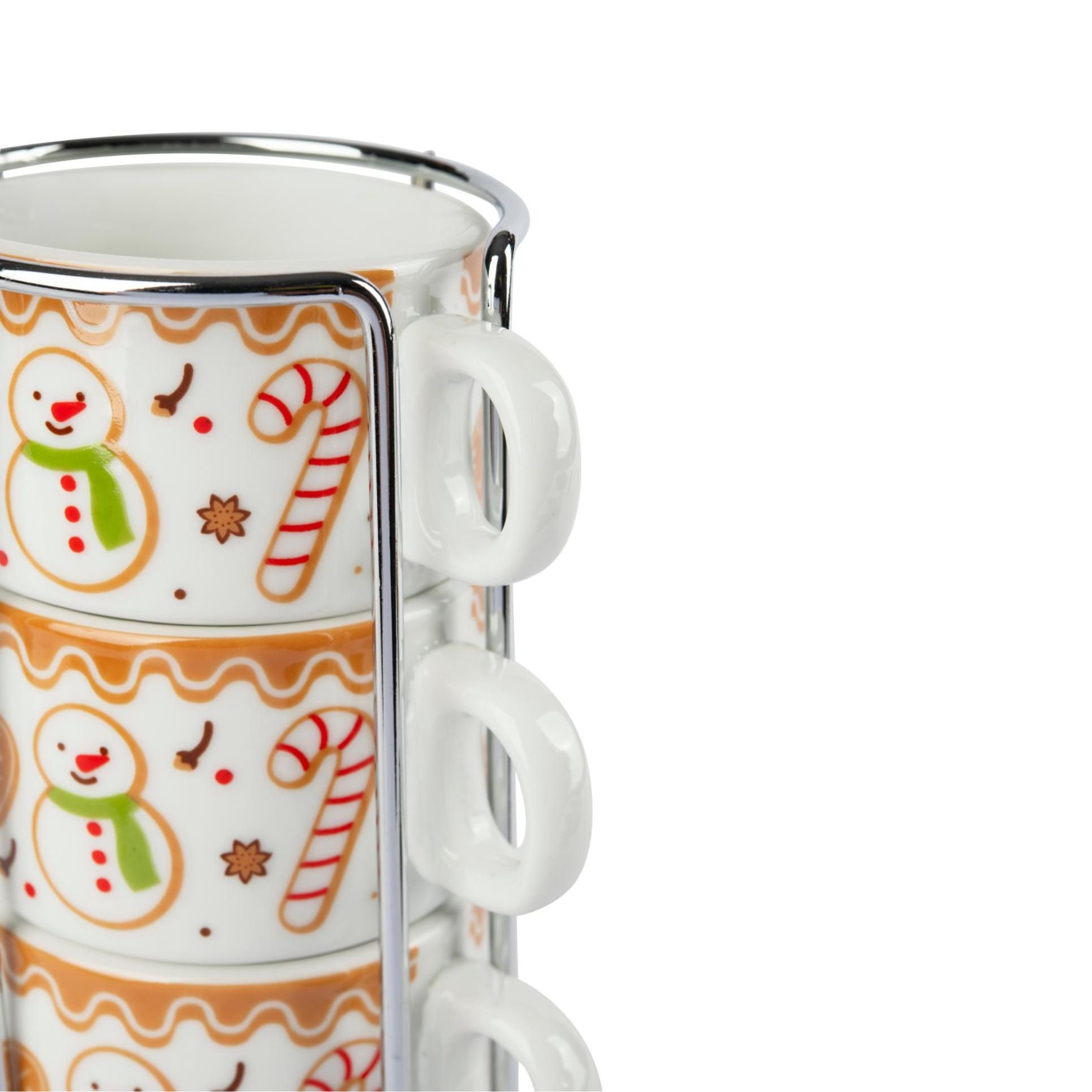 Tazzine caffè, 4 pezzi, con supporto, porcellana - immagine 5