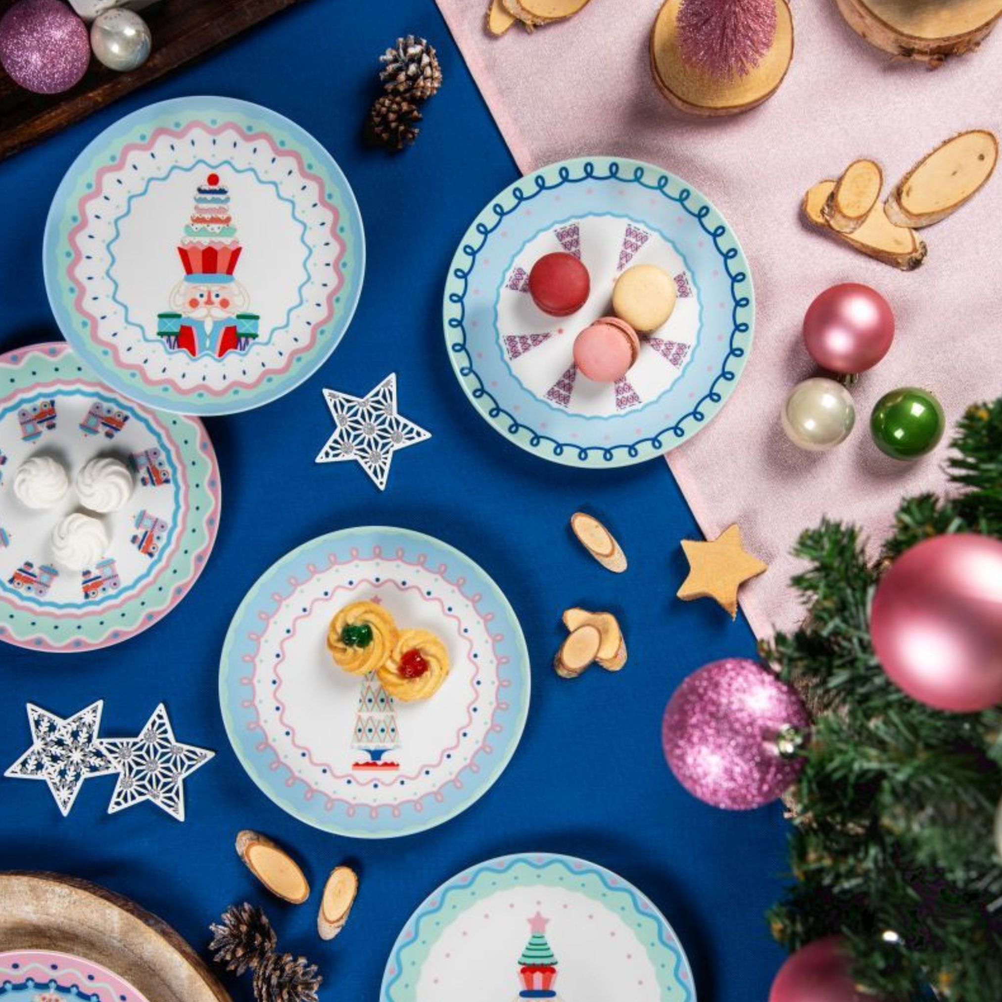 Piattini dessert, 6 pezzi, stile natalizio - immagine 6