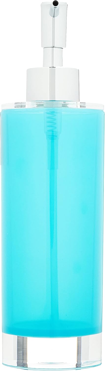 Dosatore per sapone liquido SPA, plastica resistente, azzurro, 300 ml - immagine 3