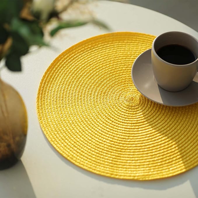 Tovaglietta giallo, tonda, 36 cm, multicolore - immagine 2
