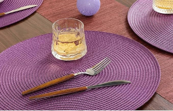 Tovaglietta viola, tonda, 36 cm, multicolore - immagine 5