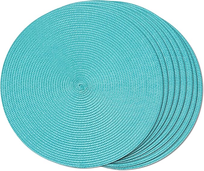 Tovaglietta azzurro chiaro, tonda, 36 cm, multicolore - immagine 4