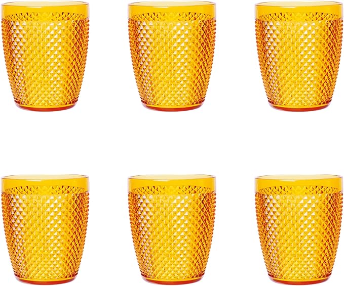 Bicchiere Diamond giallo, plastica resistente, riutilizzabile, 400 ML - immagine 2