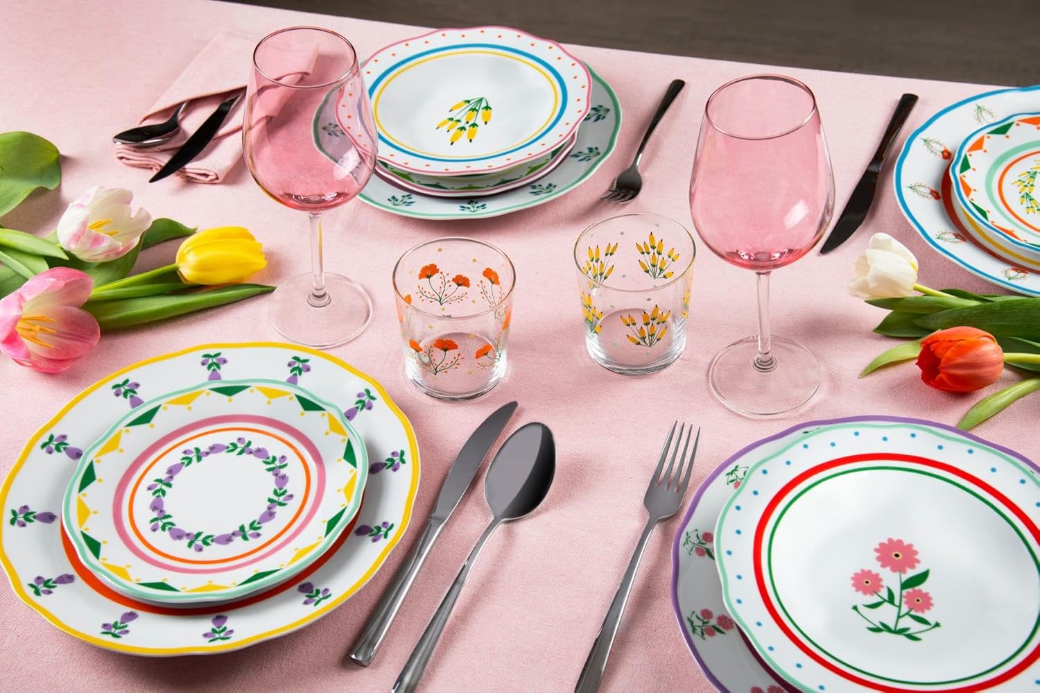 Calici da Vino in Vetro Rosa, 50 cl - immagine 3