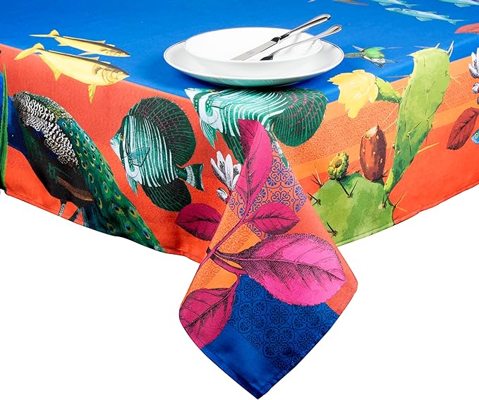 Rhapsody Tovaglia Orientale cm 140x180, Stampa Tropicale, Cotone e Poliestere - immagine 3