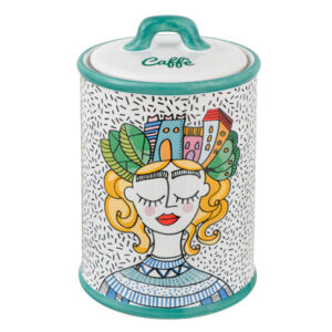 Barattolo Caffè LE STILOSE, ceramica stoneware, 10,5x10,5x17