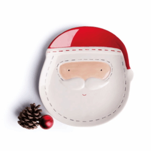 Piatto vassoio, natalizio, babbo natale, ceramica