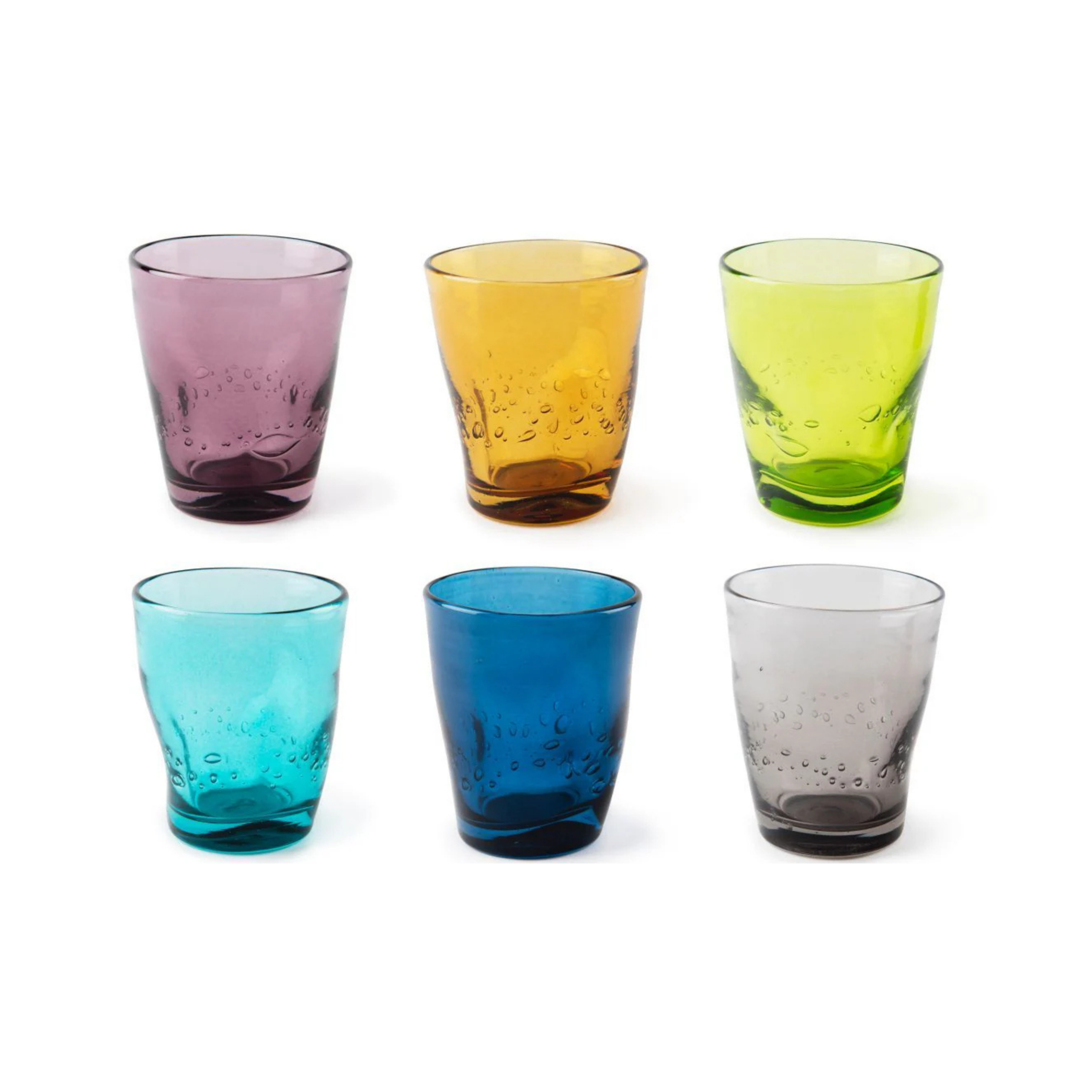 Bicchieri acqua COLOR WAVE, multicolore, vetro colorato in pasta, ml 300