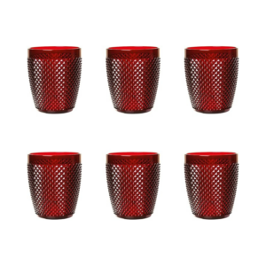 Bicchiere Diamond rosso, plastica resistente, riutilizzabile, 400 ML