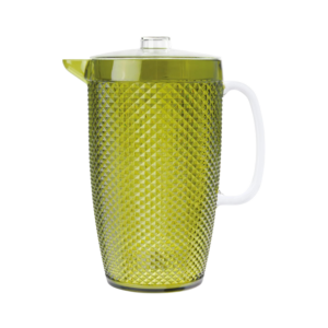 Brocca con coperchio, verde, materiale plastico