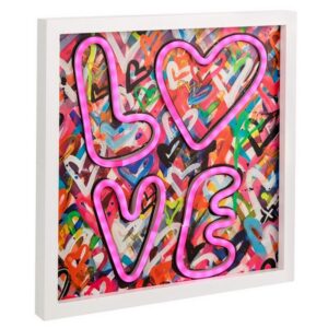 Quadro luminoso love usb