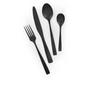 Set posate, 24 pezzi, acciaio inox black