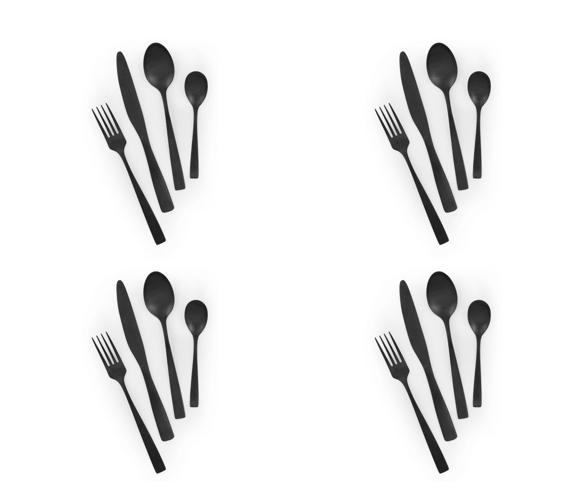 Set posate, 24 pezzi, acciaio inox black - immagine 2