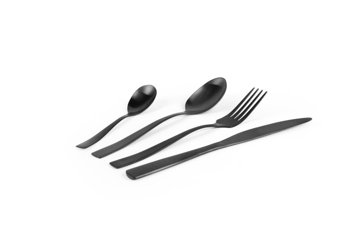Set posate, 24 pezzi, acciaio inox black - immagine 3