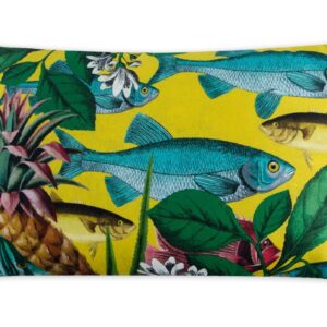 Cuscino decorativo RHAPSODY, stile orientale pesci, 45x30 cm