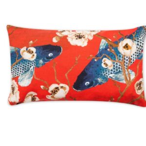 Cuscino decorativo FUJI, stile orientale carpe, 45x30 cm