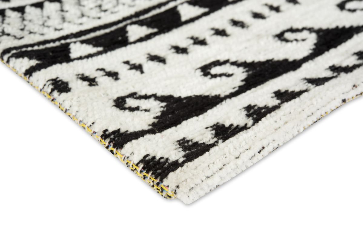 Passatoia ETNICO, bianco e nero, 55x110 cm - immagine 2