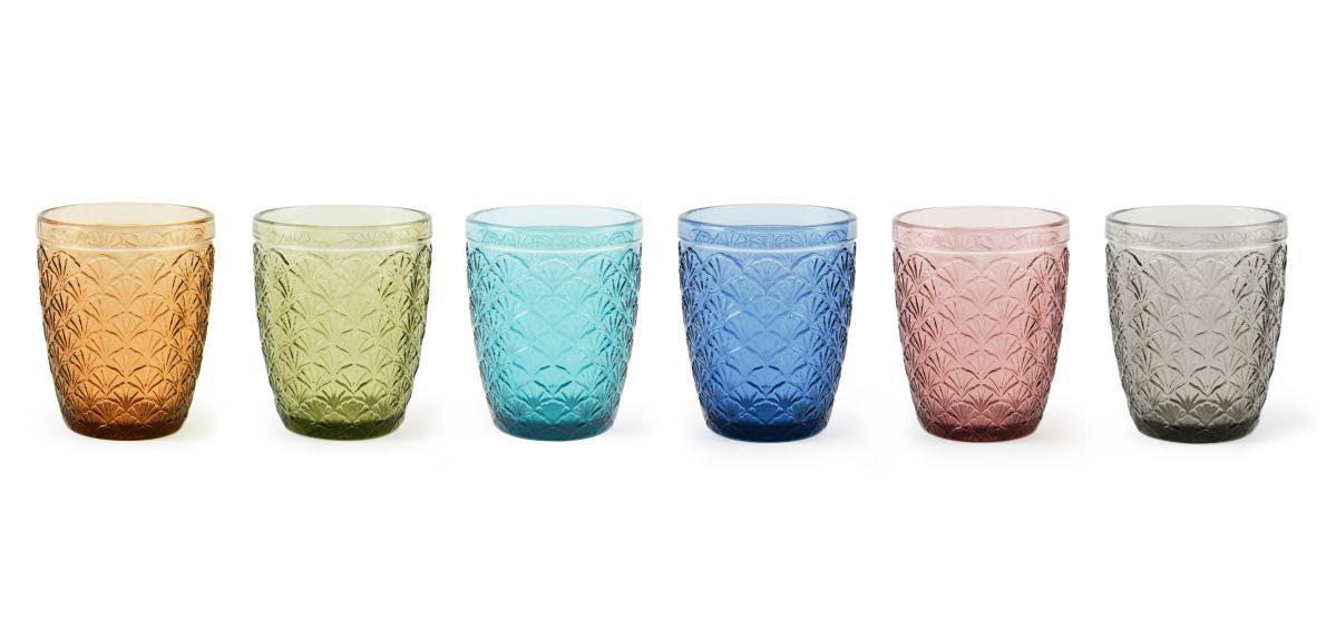 Bicchieri acqua GINKGO, multicolore, vetro colorato in pasta, ml 300 - immagine 8