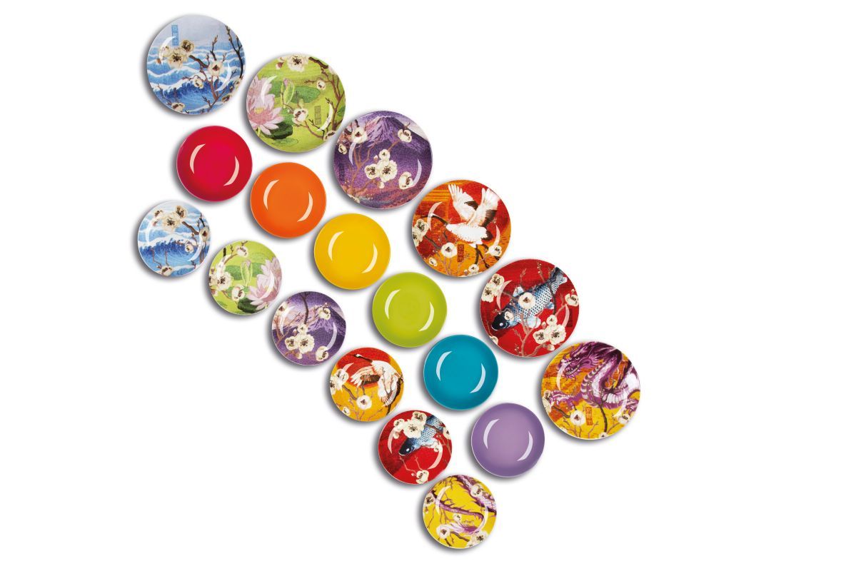 Servizio piatti FUJI, multicolore, porcellana/stoneware, 18 pezzi - immagine 2