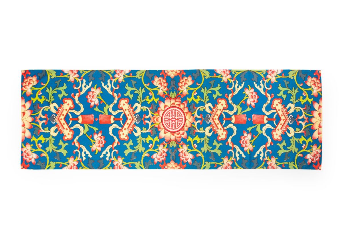 Runner LA VIA DELLA SETA, stile cinese, 100% cotone, 45x140 cm - immagine 2