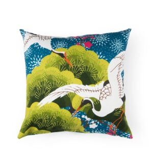 Cuscino decorativo KIMONO, stile giapponese, airone, 45x45 cm