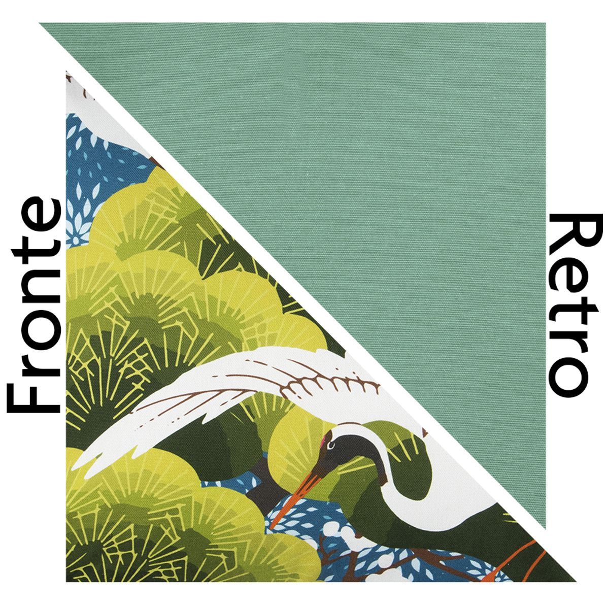 Cuscino decorativo KIMONO, stile giapponese, airone, 45x45 cm - immagine 7