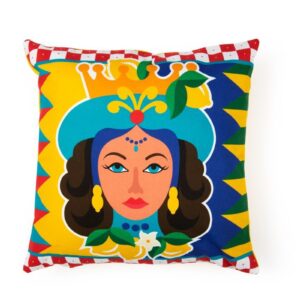 Cuscino decorativo SICILIAN RHAPSODY REGINA, stile siciliano, 45x45 cm