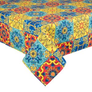 Tovaglia rettangolare TRINACRIA, stile siciliano, 140x180 cm