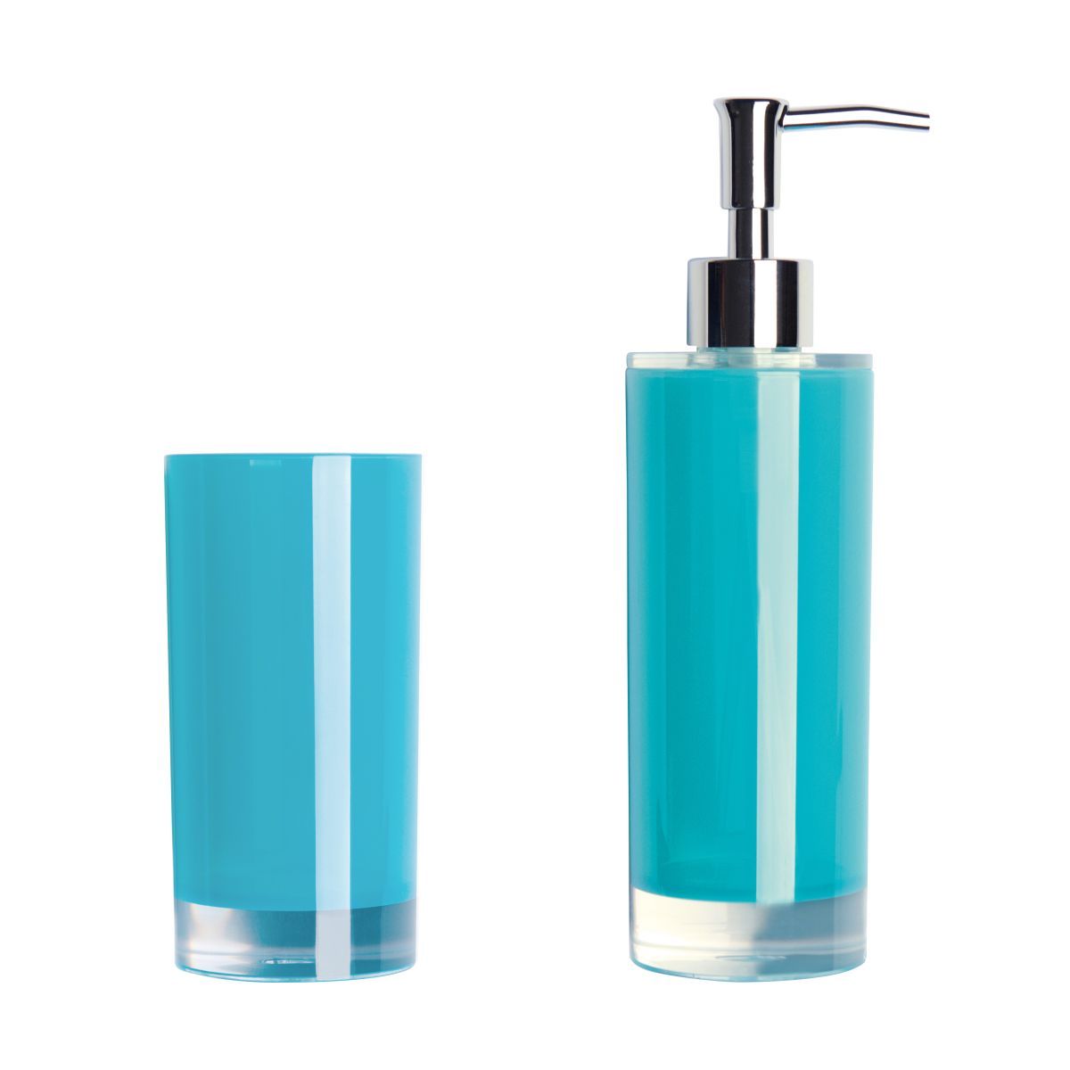 Dosatore per sapone liquido SPA, plastica resistente, azzurro, 300 ml - immagine 4