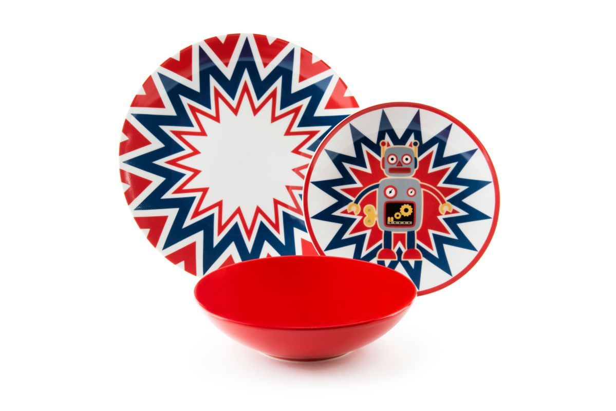 Servizio piatti VINTAGE TOYS, 12 pezzi, in porcellana - immagine 8