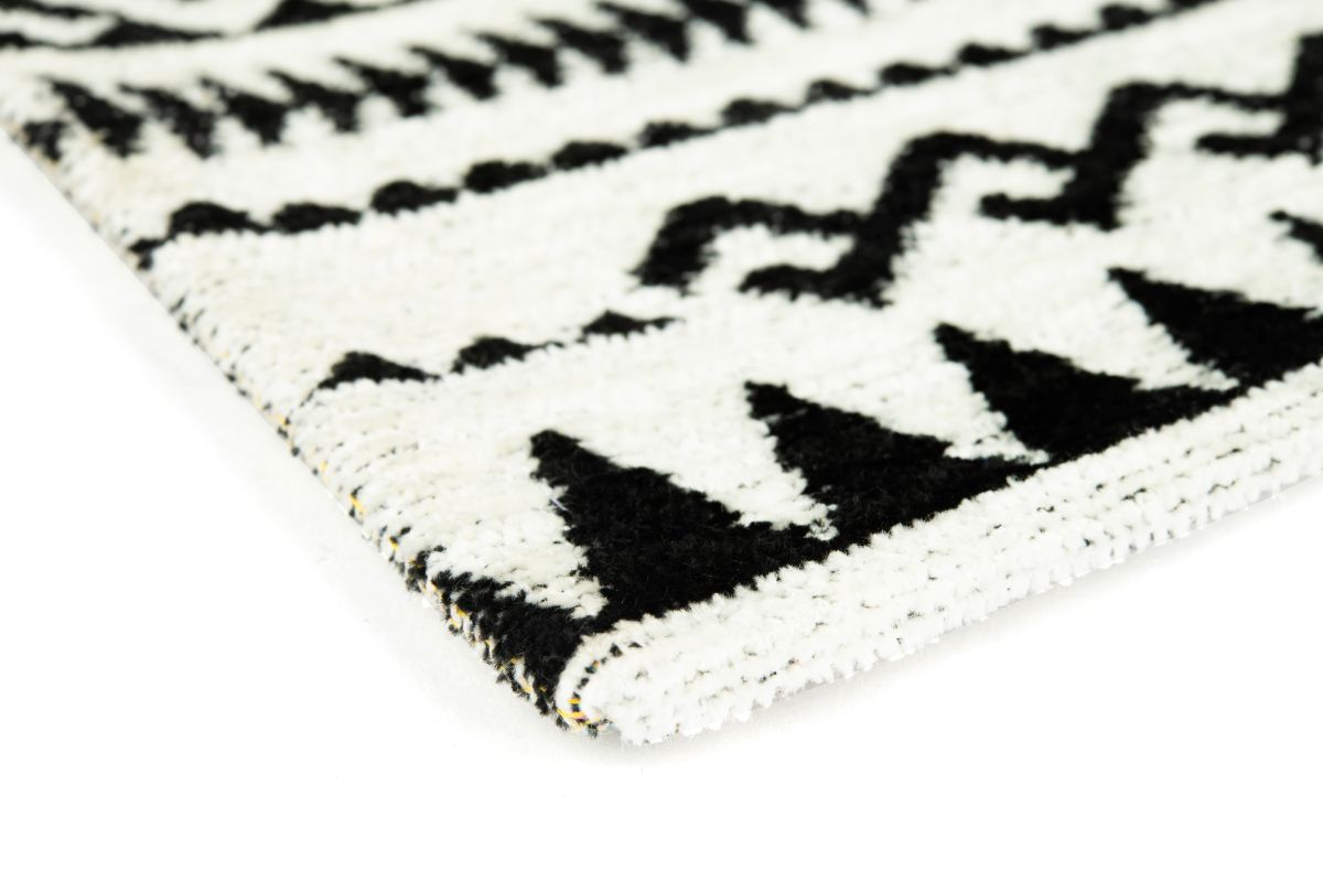 Tappeto ETNICO, stile etnico, bianco e nero, 165x110 cm - immagine 2