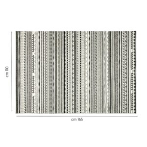Tappeto ETNICO, stile etnico, bianco e nero, 165x110 cm