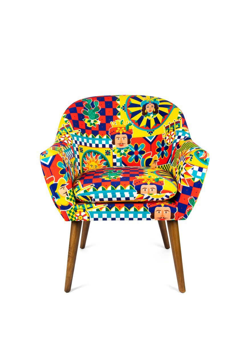 Poltrona SICILIAN RHAPSODY, stile siciliano, multicolore - immagine 3