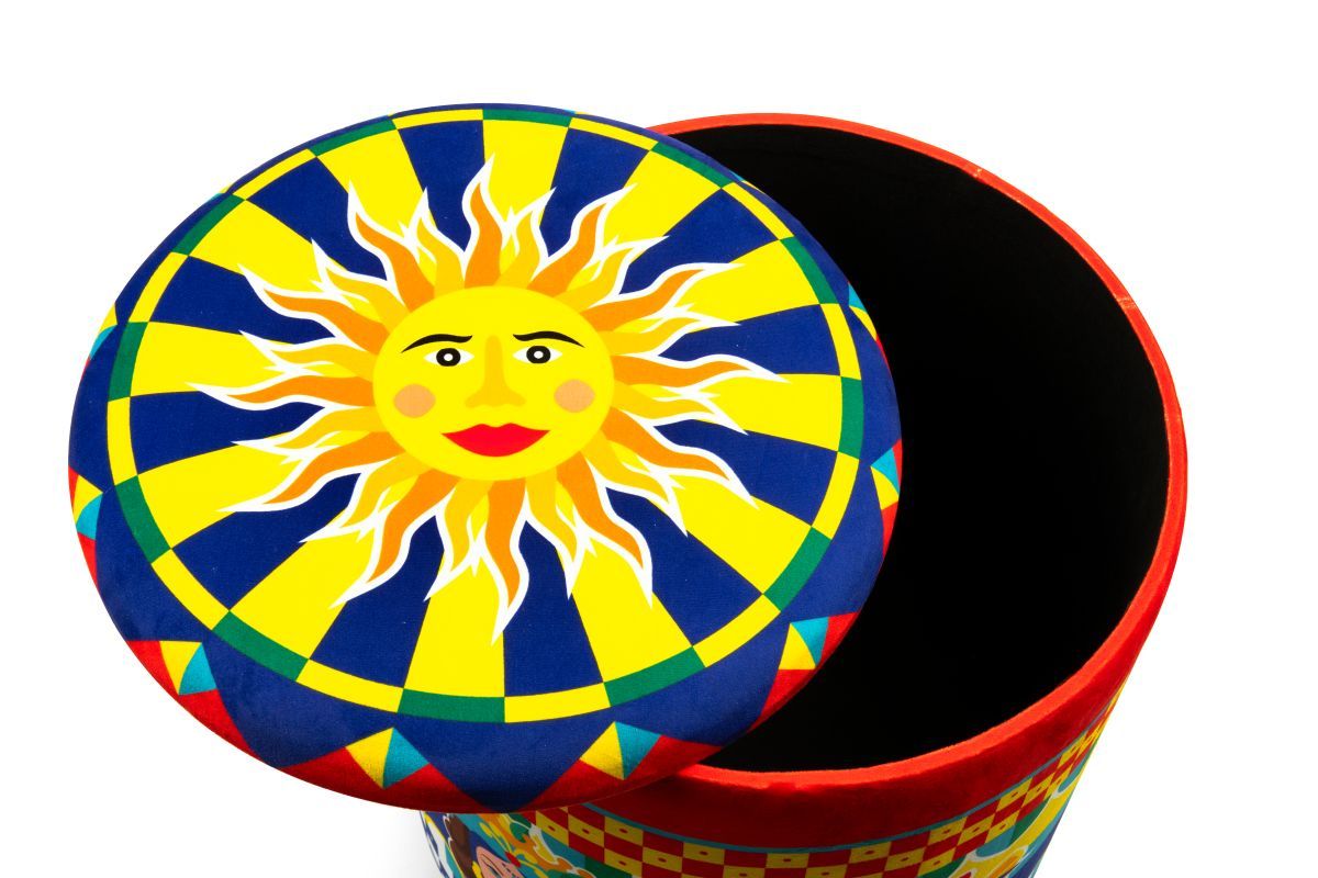 Pouf SICILIAN RHAPSODY con contenitore, imbottito, stile siciliano - immagine 4